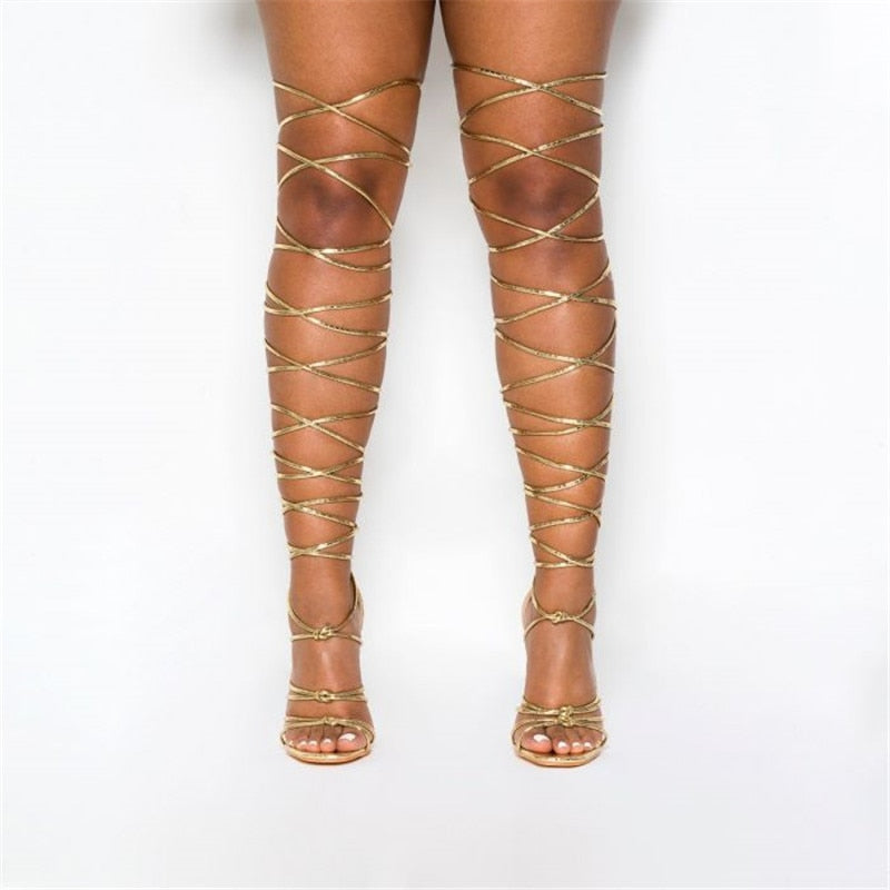Thigh High Sandal Pumps - Velora Luxury Fashion