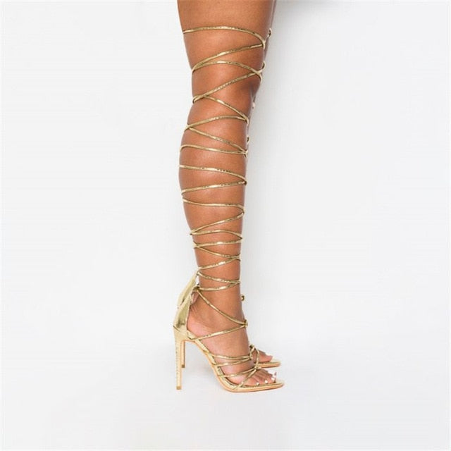 Thigh High Sandal Pumps - Velora Luxury Fashion