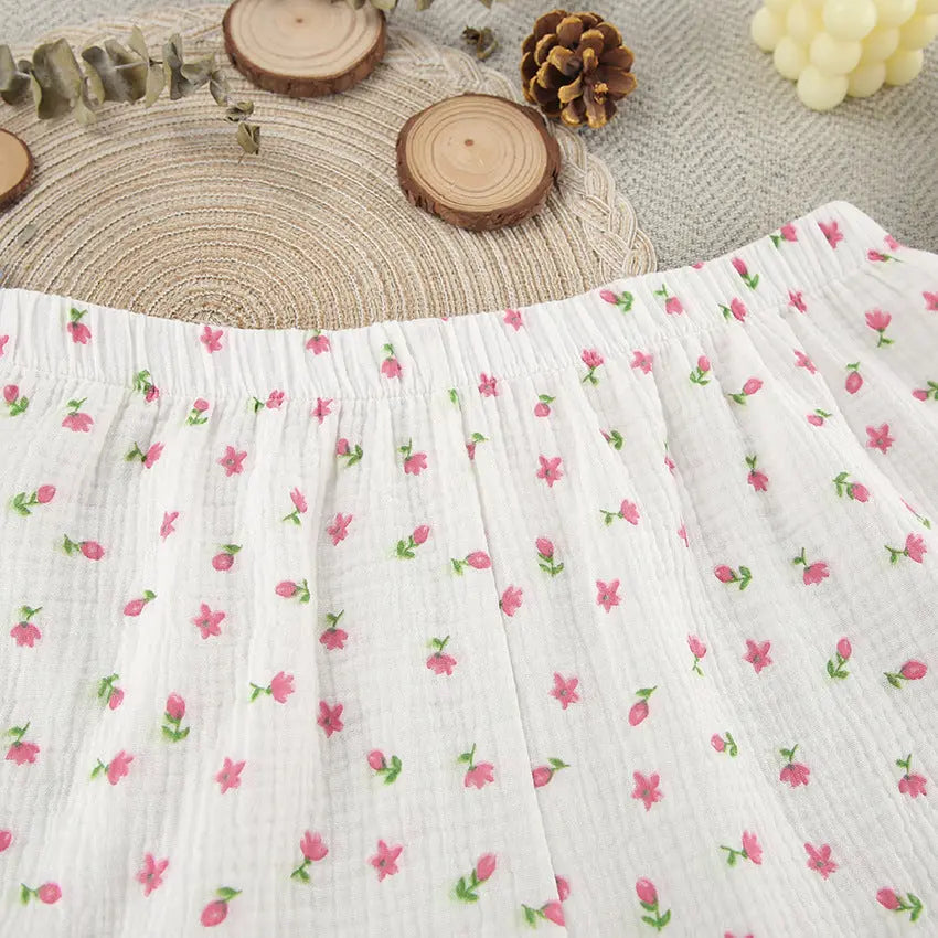 Thin Cotton Printed Comfortable Loose Breathable Short-sleeved Shorts Summer Pajamas Home Wear For Women EX-STOCK Canada