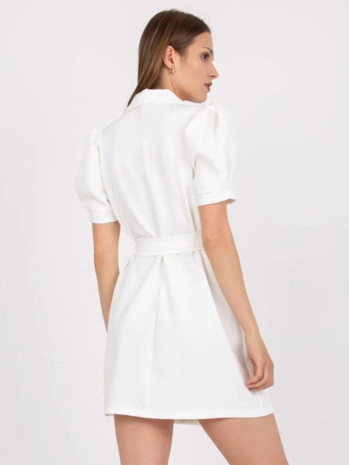 Tie Waist Short Sleeve Blazer Dress - Velora