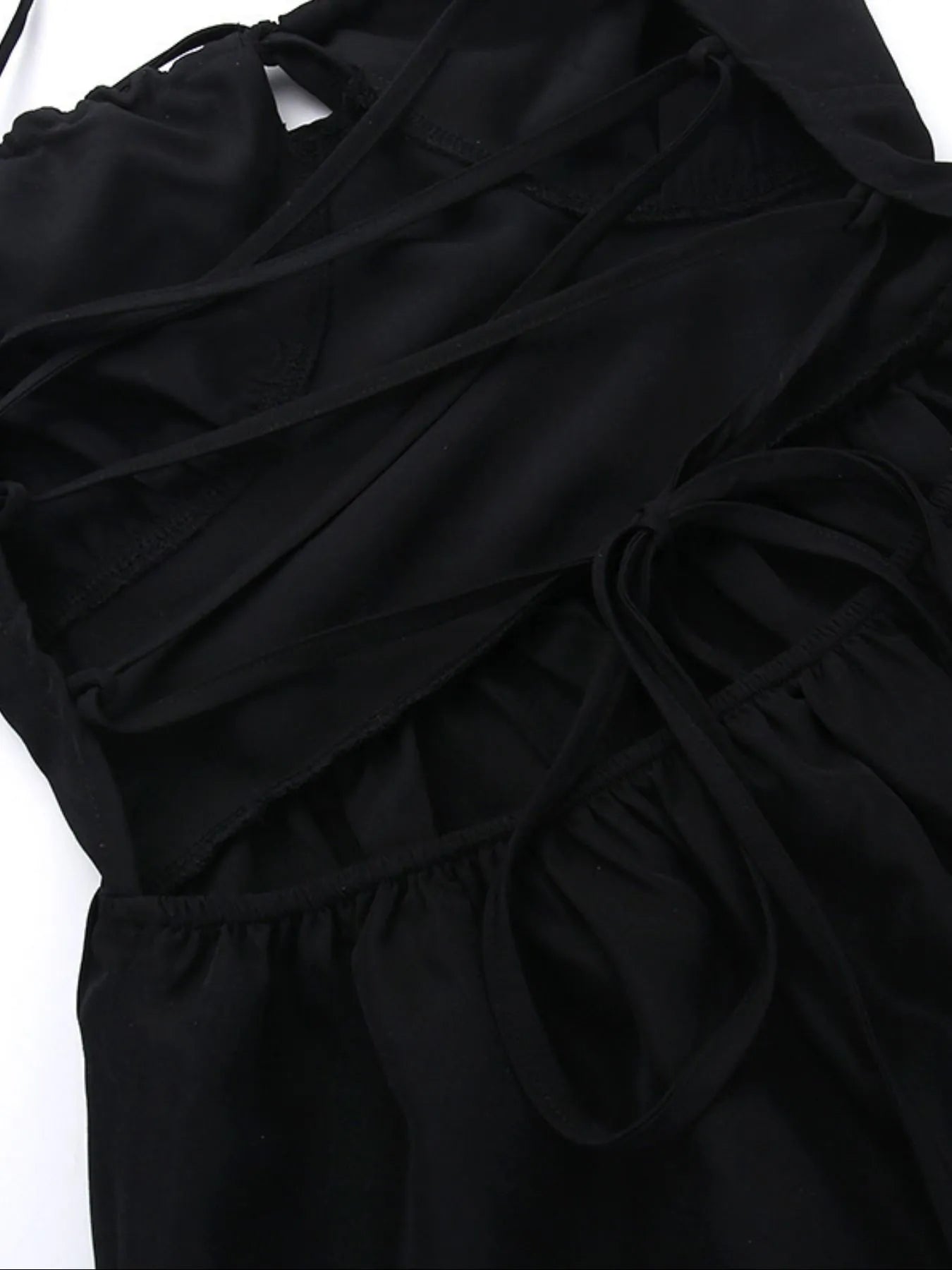 Tiered Lace Up Spaghetti Straps Maxi Dress - Velora Luxury Fashion