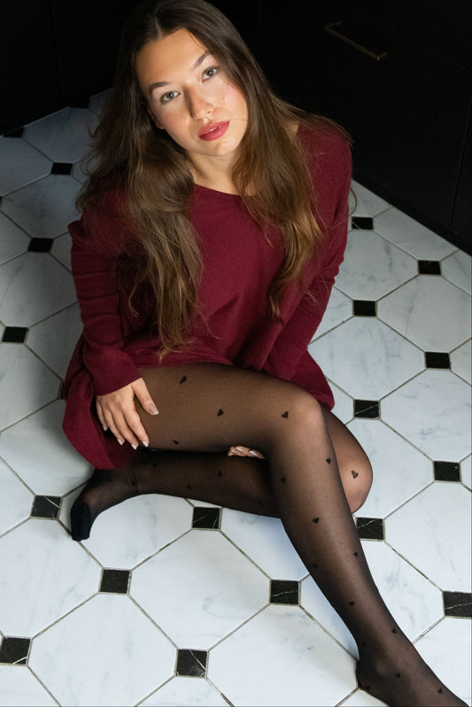 Tights Hearts Stockings + Mesh Laundry Bag - Velora Luxury Fashion