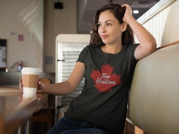Canadian Coffee Lover Rhinestone Apparel – Tim's Maple Leaf Sparkle | Blingdazzel