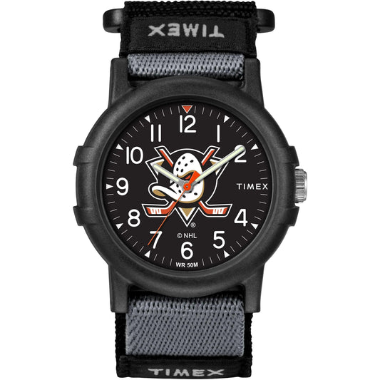 Timex NHL Recruit 38mm Watch – Anaheim Ducks with Black Fabric Strap - Velora Luxury Fashion