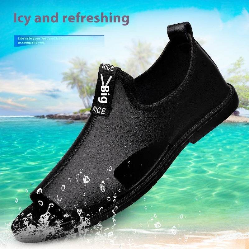 Toed First Layer Cowhide Sandals Men's Bag Heel Side Empty Leather Beach Non-slip Wear-resistant EX-STOCK Canada
