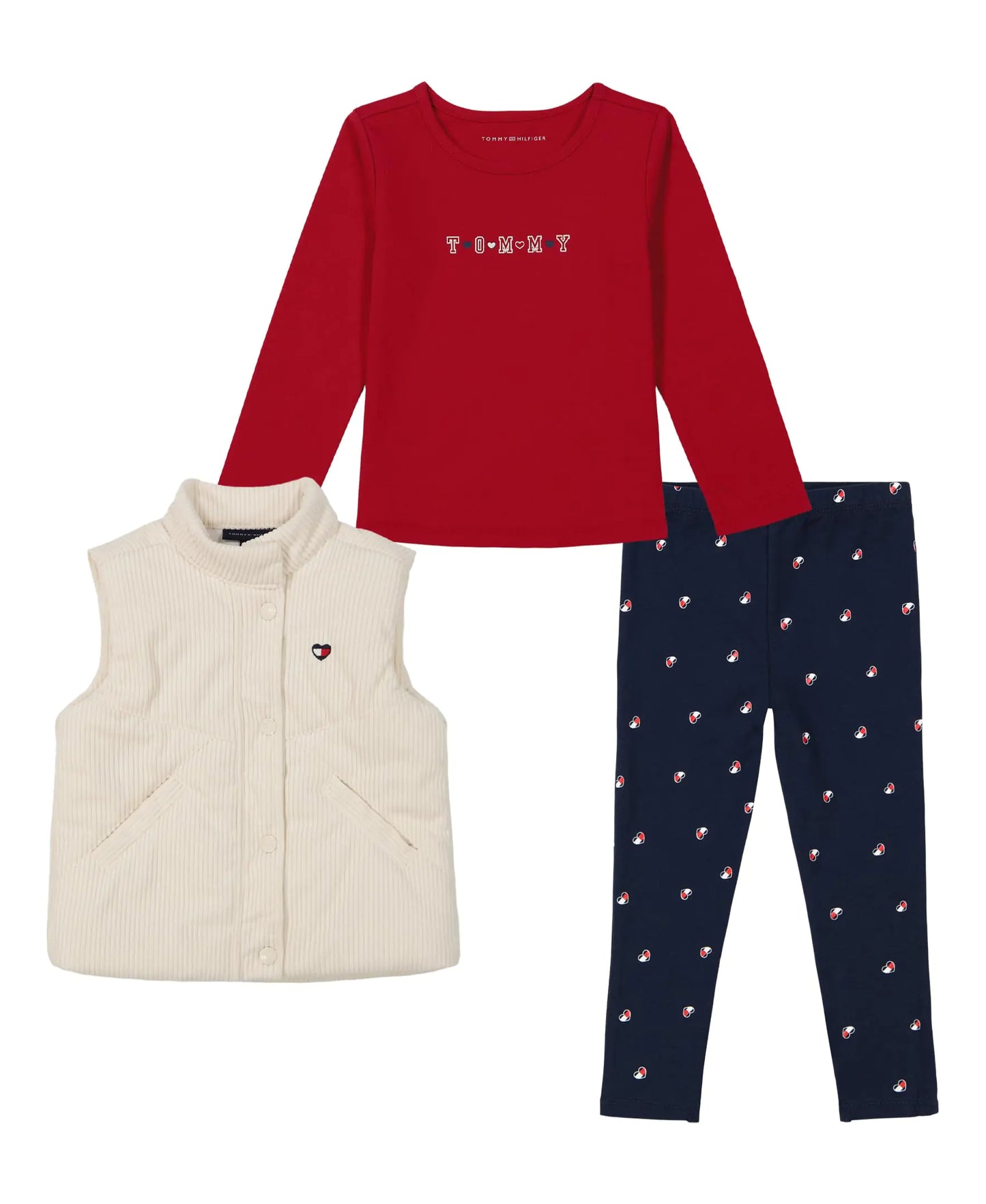 Tommy Hilfiger 3pc Puff Vest Pant Set - Velora Luxury Fashion