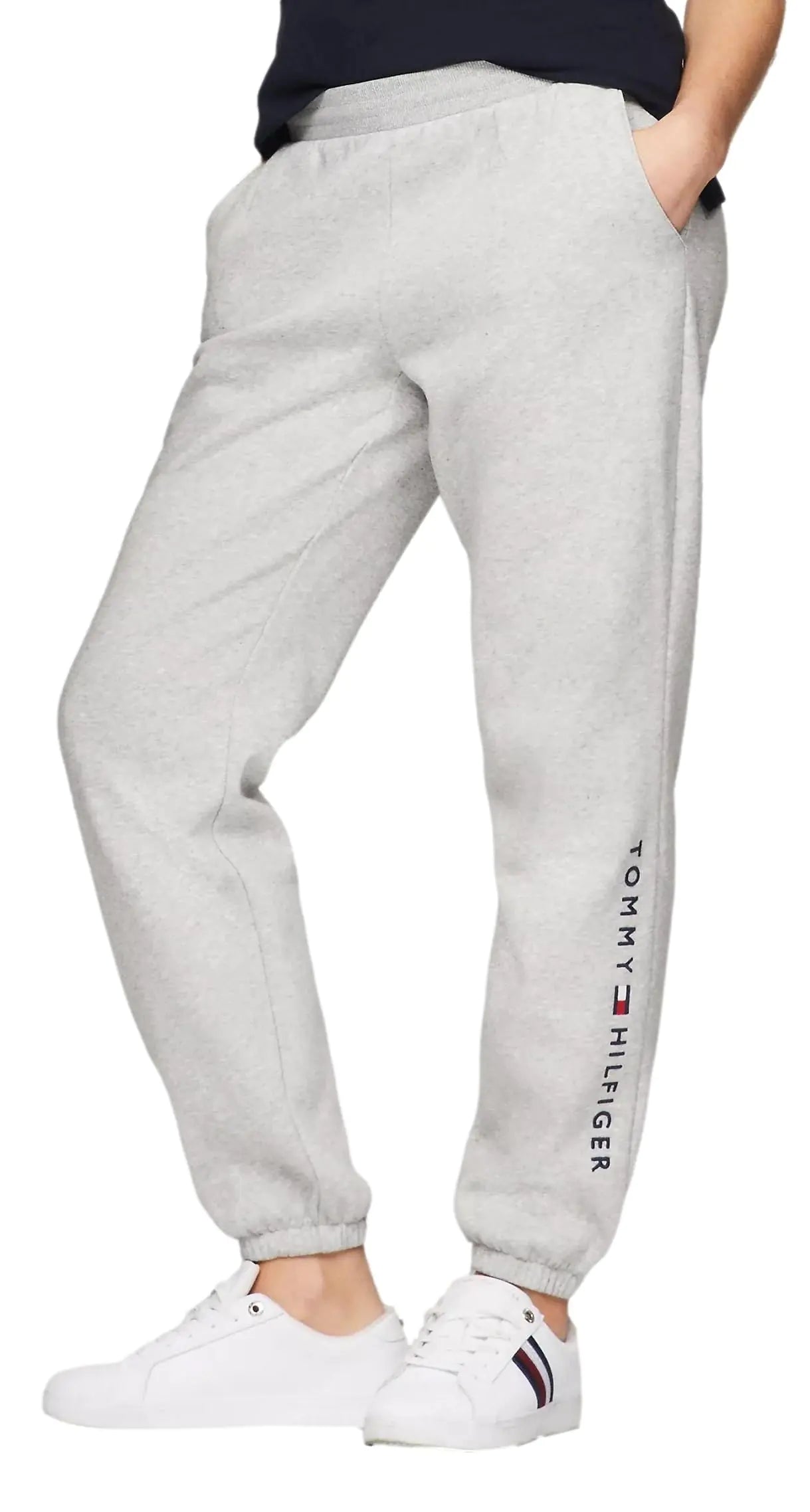 Tommy Hilfiger Womens Embroidered Tommy Logo Sweatpants GreyHtr M - Velora Luxury Fashion