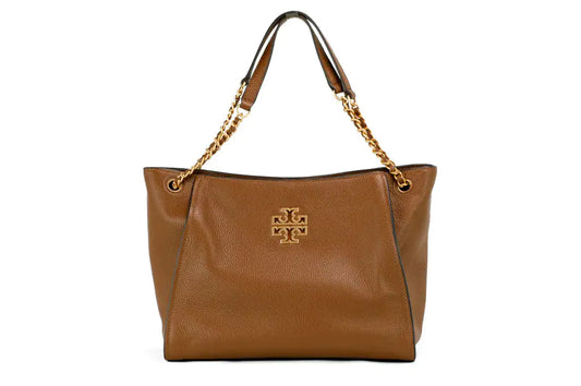 Tory Burch (73503) Britten Small Moose Pebbled Leather Slouchy Tote Handbag - Velora Luxury Fashion