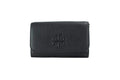 Tory Burch (75029) Thea Small Black Pebble Leather Flat Wallet Crossbody Handbag - Velora Luxury Fashion