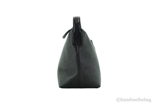 Tory Burch (86884) Thea Small Black Pebbled Leather Slouchy Shoulder Handbag - Velora Luxury Fashion