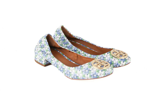 Tory Burch Benton 2 Terrace Ditsy Leather Scrunch Heel Shoes - Velora Luxury Fashion