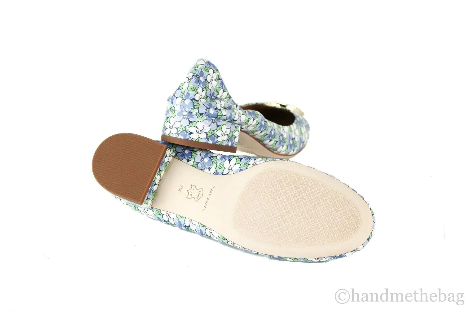 Tory Burch Benton 2 Terrace Ditsy Leather Scrunch Heel Shoes - Velora Luxury Fashion