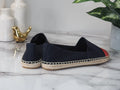 Tory Burch Recycled Canvas Navy Red Colorblock Espadrilles - Velora Luxury Fashion