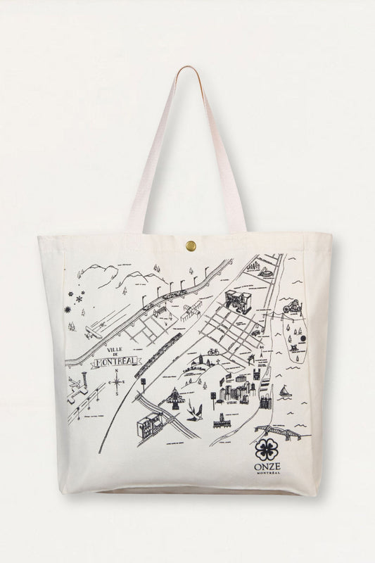 La Métropolitaine Montreal Canvas Tote Bag - Velora Luxury Fashion