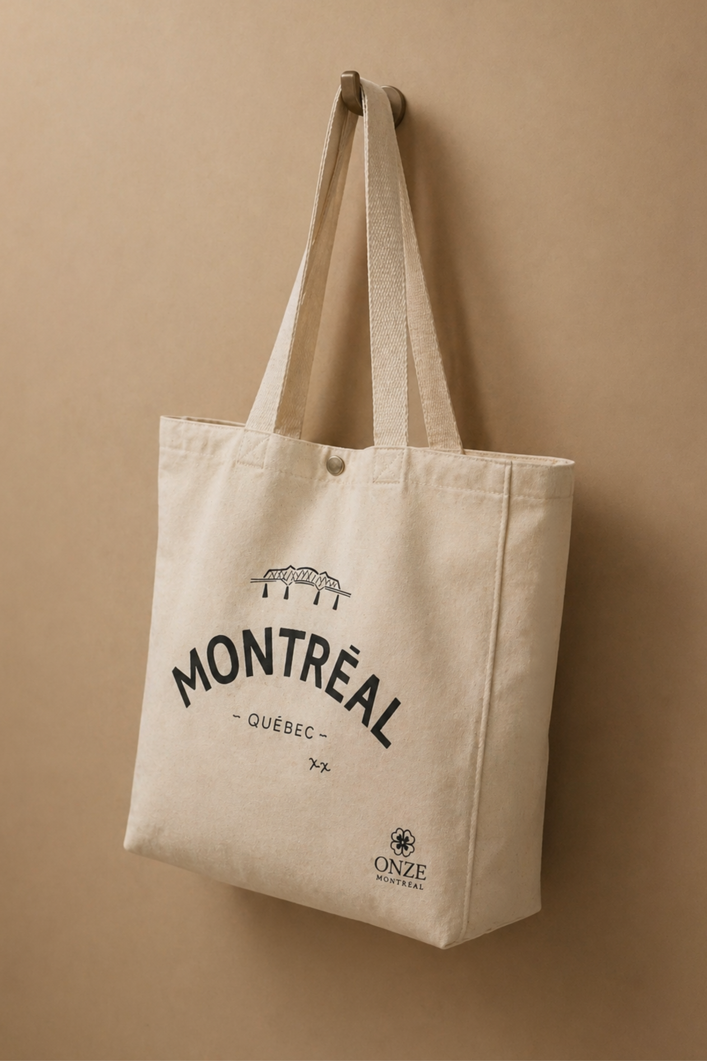 Tote Bag Montreal Quebec Illustration Canvas