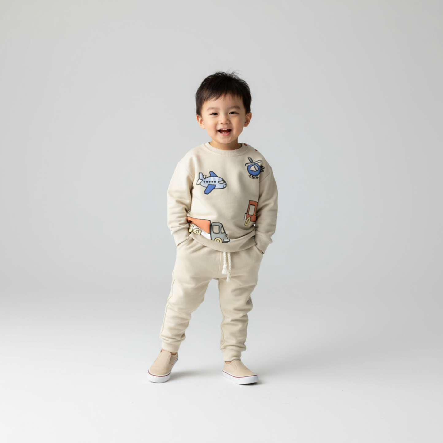 Travel Boy Cotton Joggers Set - Velora Luxury Fashion