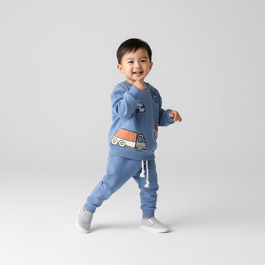 Travel Boy Cotton Joggers Set - Velora Luxury Fashion