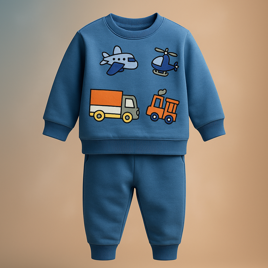 Travel Boy Cotton Joggers Set - Velora Luxury Fashion