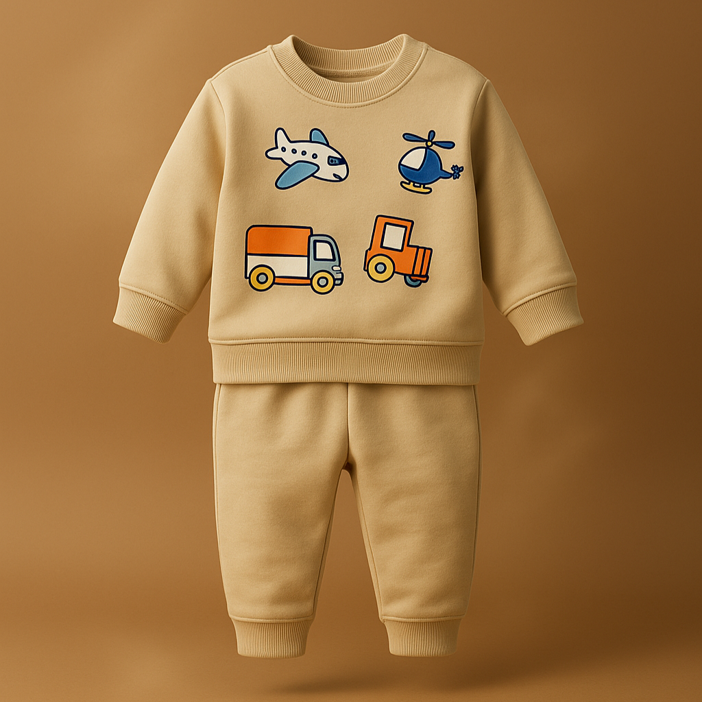 Travel Boy Cotton Joggers Set - Velora Luxury Fashion