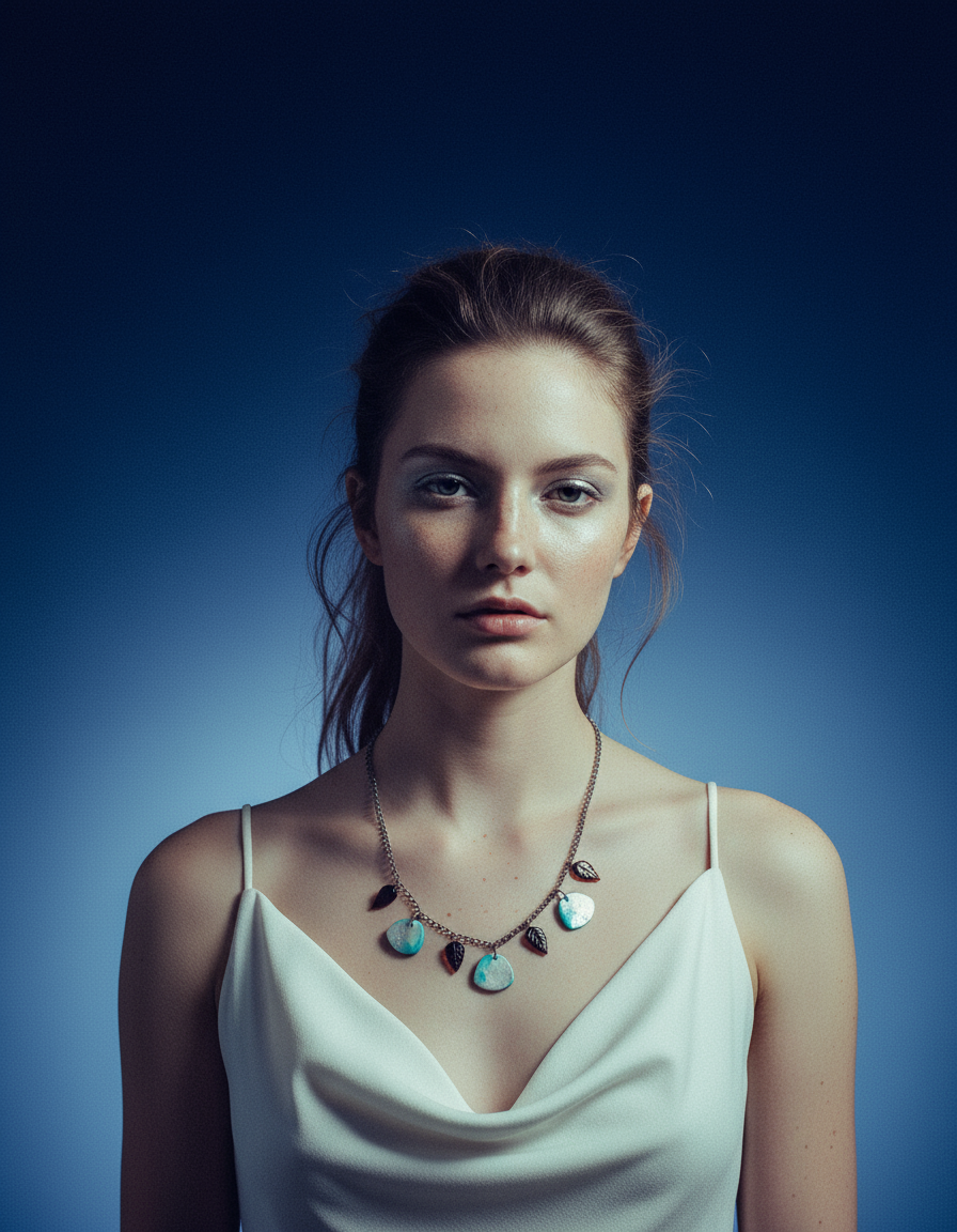 Icy Blue & Silver Necklace & Earring Set - Velora Luxury Fashion