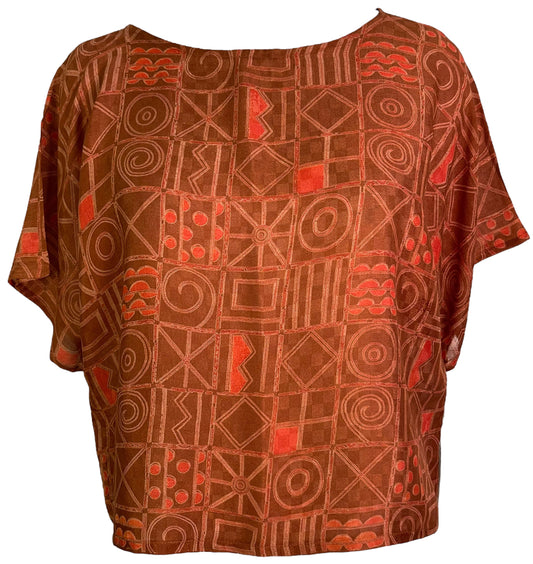 PRC6089 Avatar Pure Silk Boxy Top - Velora