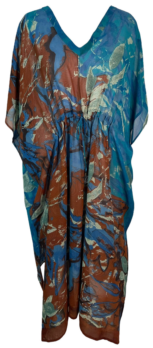 PRG6365 Sheer Avatar Pure Silk Maxi Kaftan - Velora