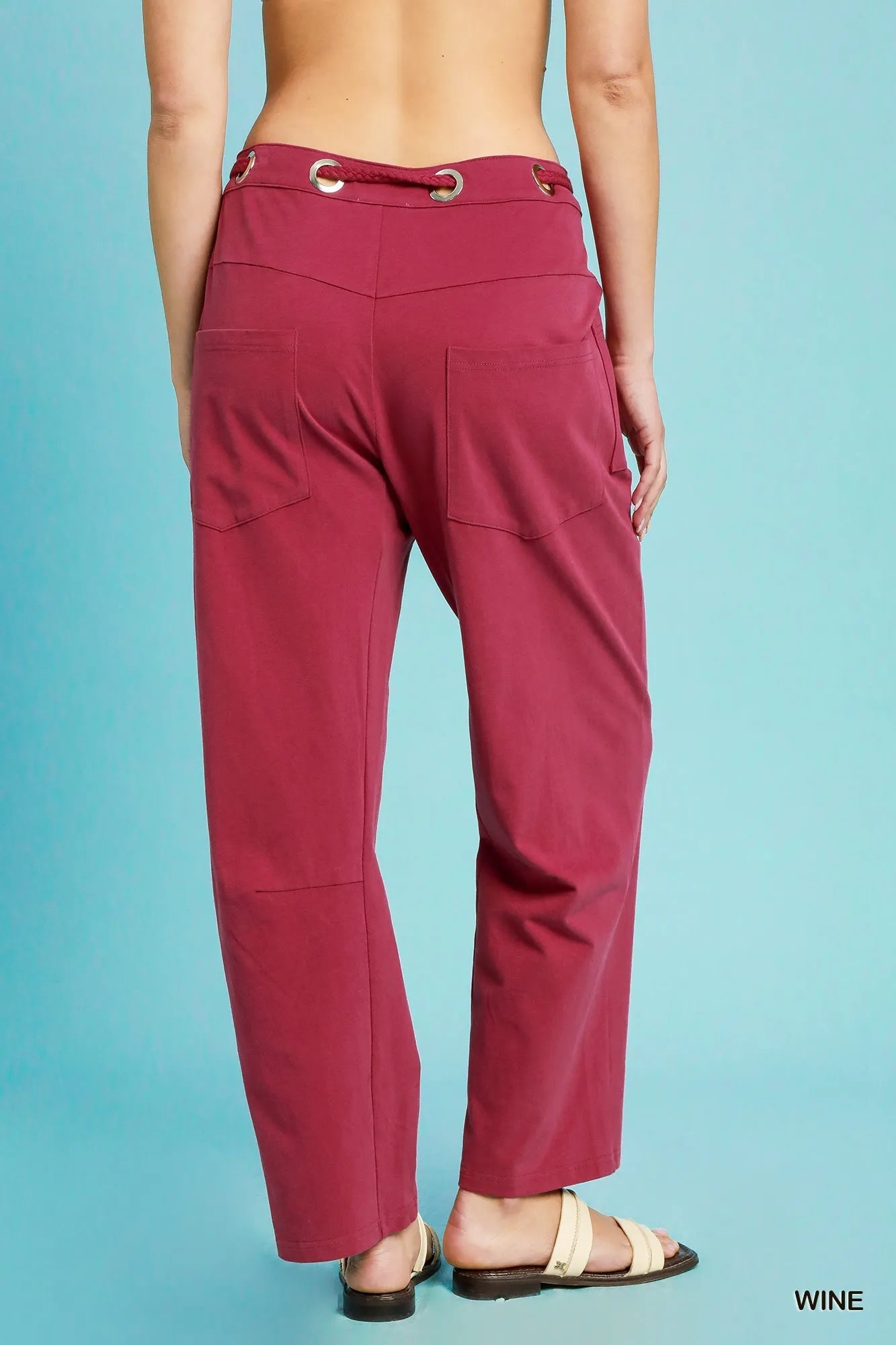 Umgee Drawstring Wide Leg Casual Pants - Velora Luxury Fashion