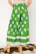 Umgee Floral Pleated Wide-Leg Pants - Velora Luxury Fashion