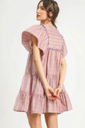 Umgee Floral Ruffled Cap Sleeve Tiered Mini Dress - Velora Luxury Fashion