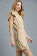 Umgee Luxeknit Ruffle Sleeve Drawstring Mini Dress - Velora Luxury Fashion