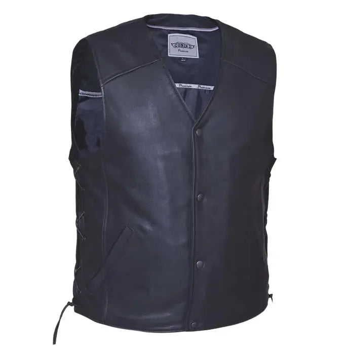 Unik International Men's Laced Side Motorcycle Vest - Velora Luxury Fashion