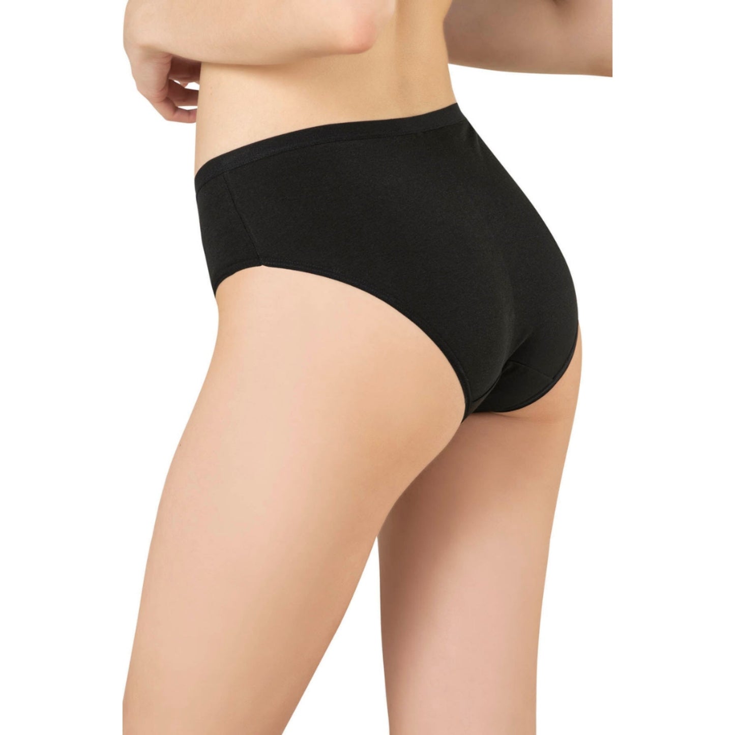 Women’s Cotton Brief Panties – 3-Pack Full-Coverage Underwear, Soft Stretch & Breathable Comfort (Black, Skin, White) - Velora