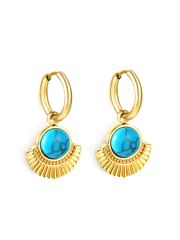 Turquoise Horizon Semicircle Studs