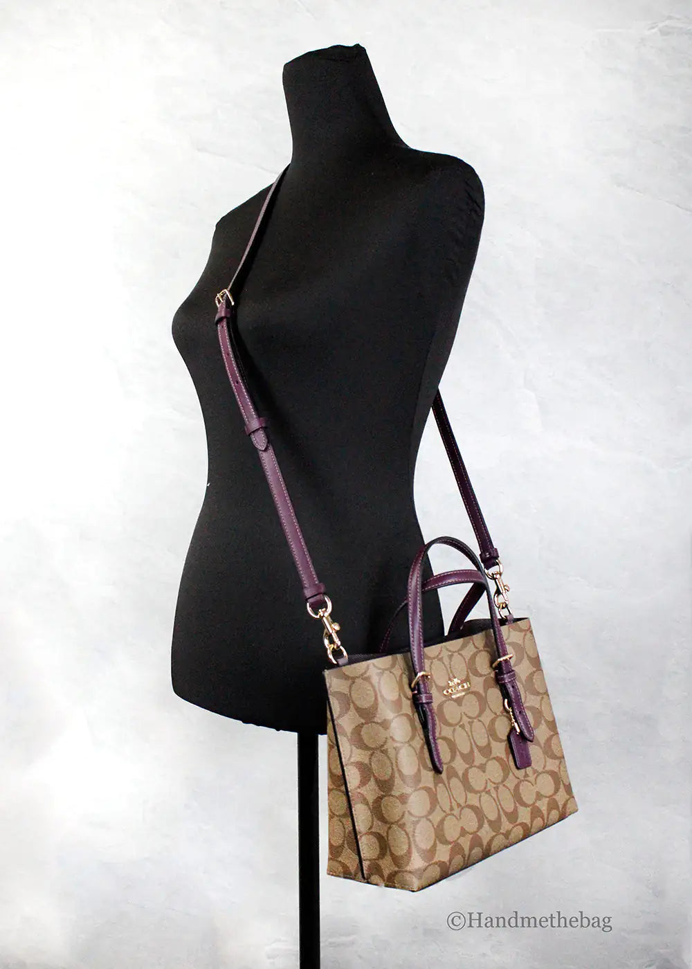 Coach Mollie 25 Berry Canvas Crossbody Tote