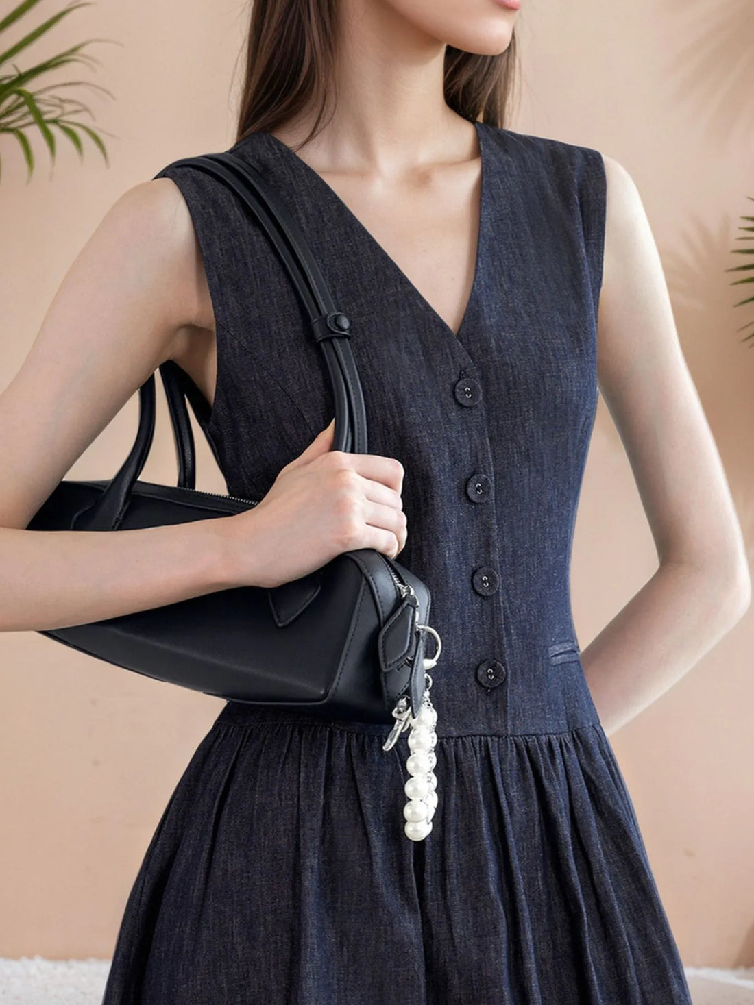 V-Neck Sleeveless Midi Dress - Velora Luxury Fashion