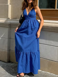 V-Neck Tiered Maxi Cami Dress - Velora Luxury Fashion