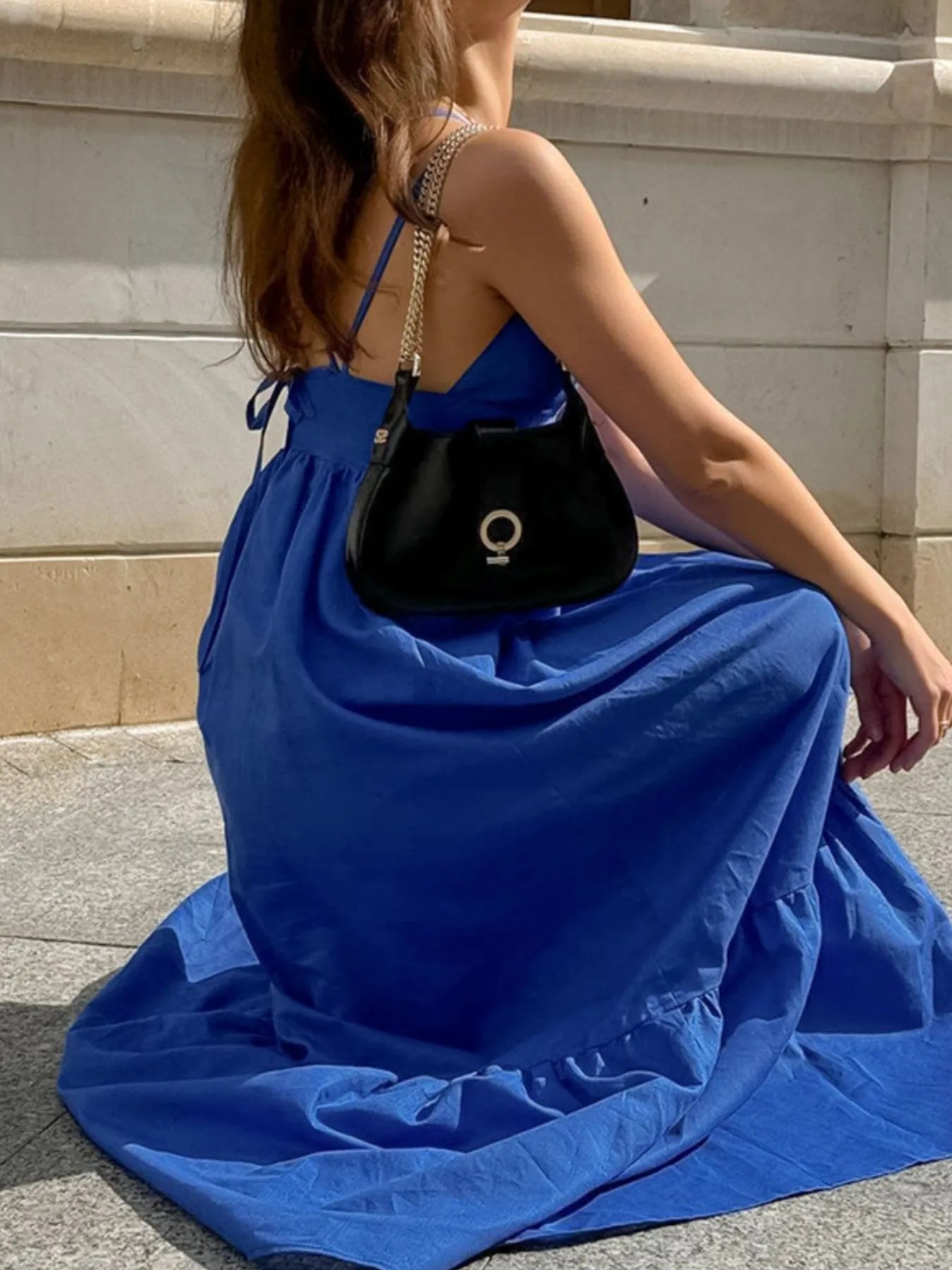 V-Neck Tiered Maxi Cami Dress - Velora Luxury Fashion