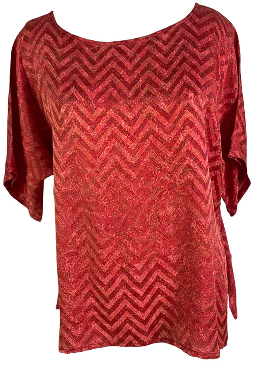 PRC6490 Avatar Pure Silk Side Slit Top - Velora