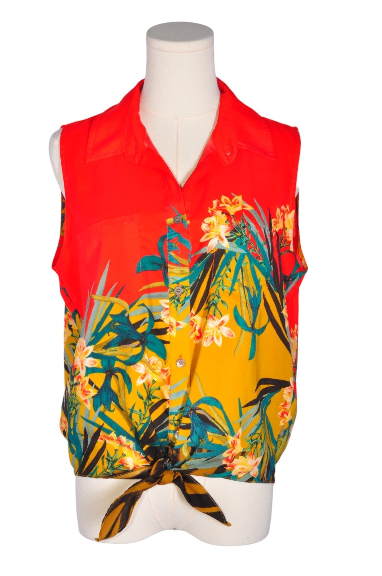 VINCE CAMUTO Women Button Down Tops Regular fit in Orange - M - Velora Luxury Fashion