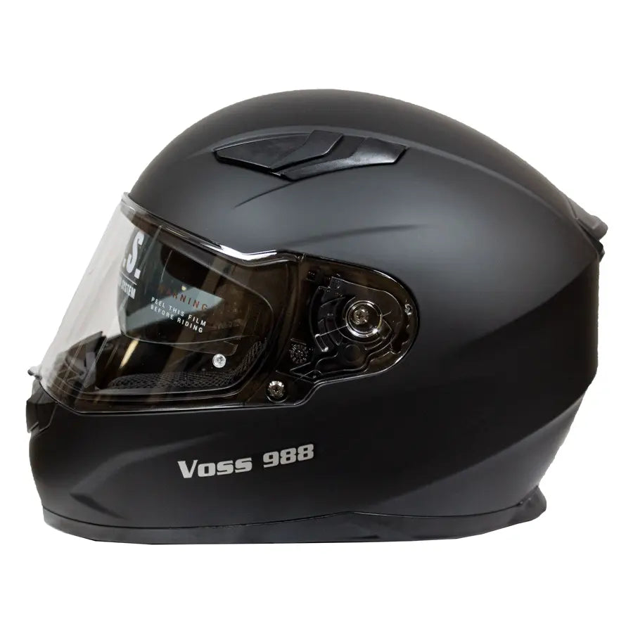 VOSS 988 MOTO-1 Matte Black Helmet Boutique of Leathers/Open Road