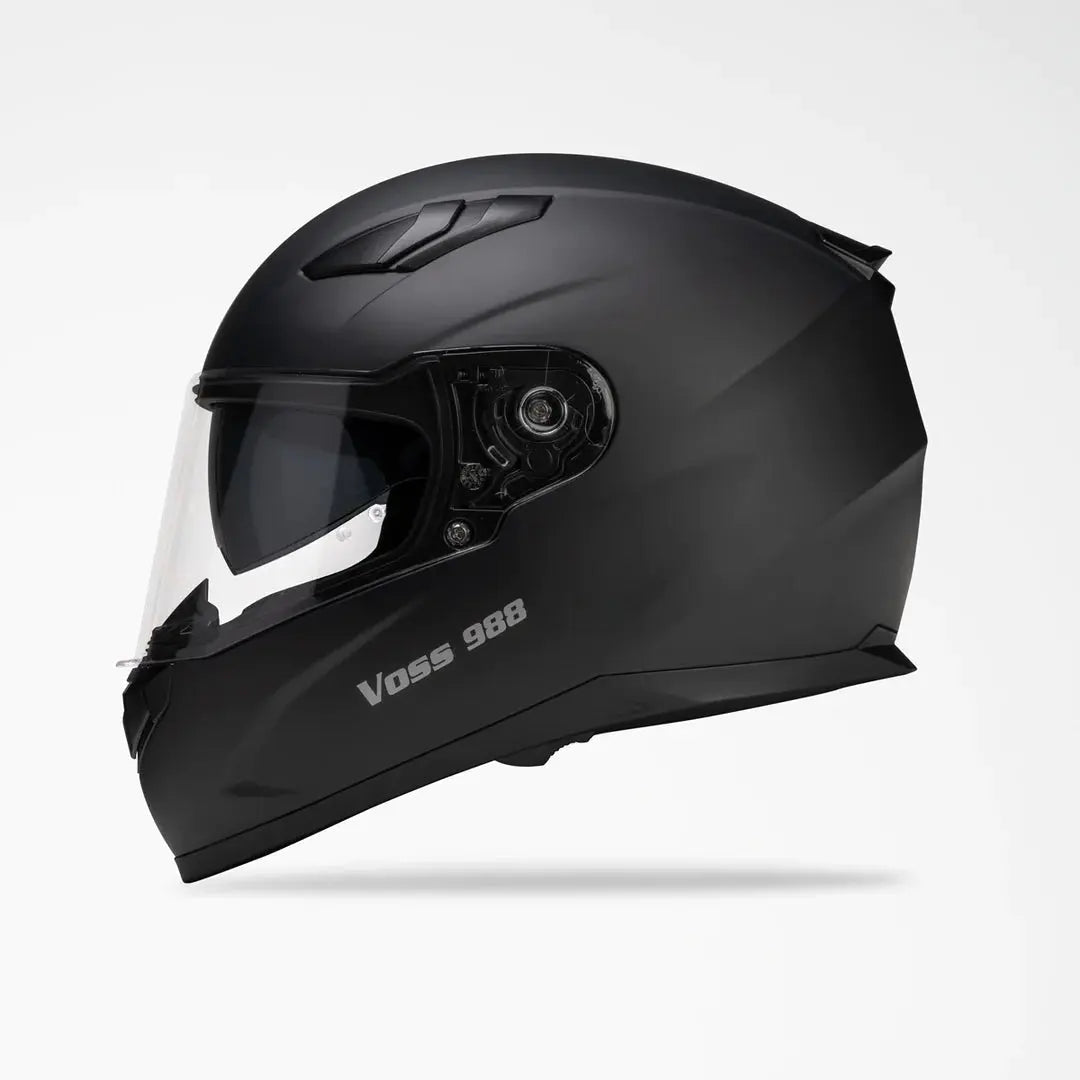 VOSS 988 MOTO-1 Matte Black Helmet - Velora Luxury Fashion