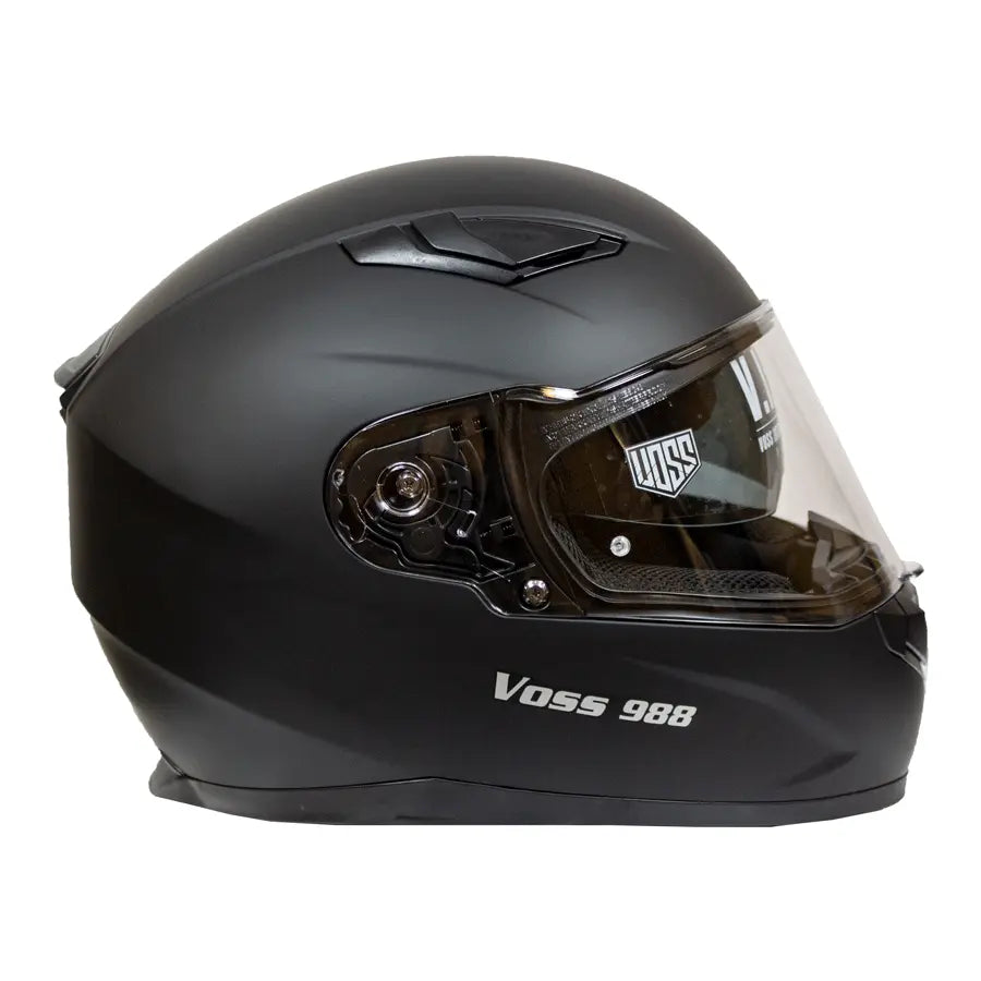 VOSS 988 MOTO-1 Matte Black Helmet - Velora Luxury Fashion