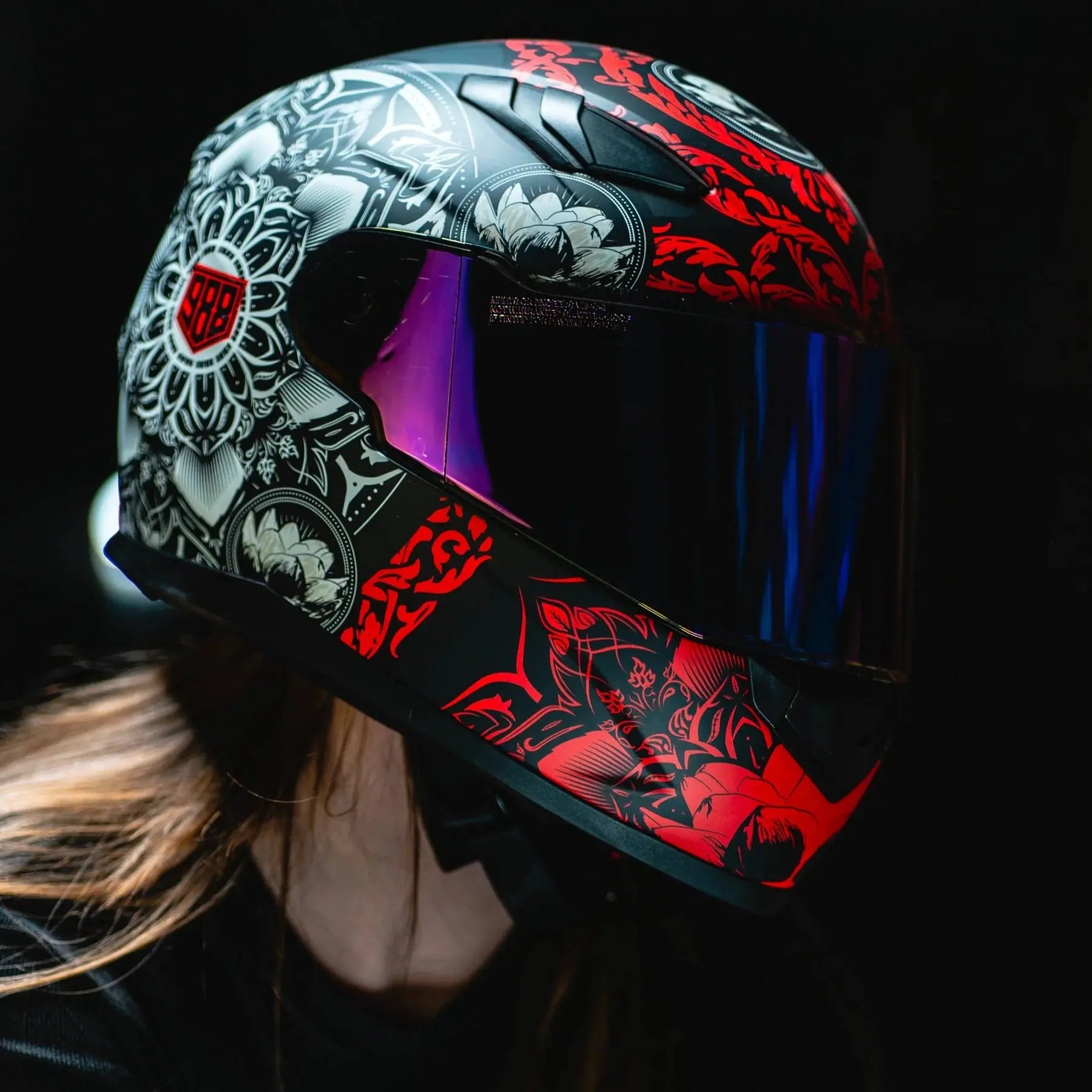 VOSS 988 Moto-1 Mandala Helmet - Velora Luxury Fashion