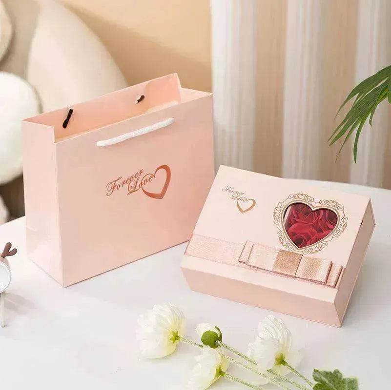 Valentine's Day Roses Love Jewelry Box  Necklace Ring Ear Studs