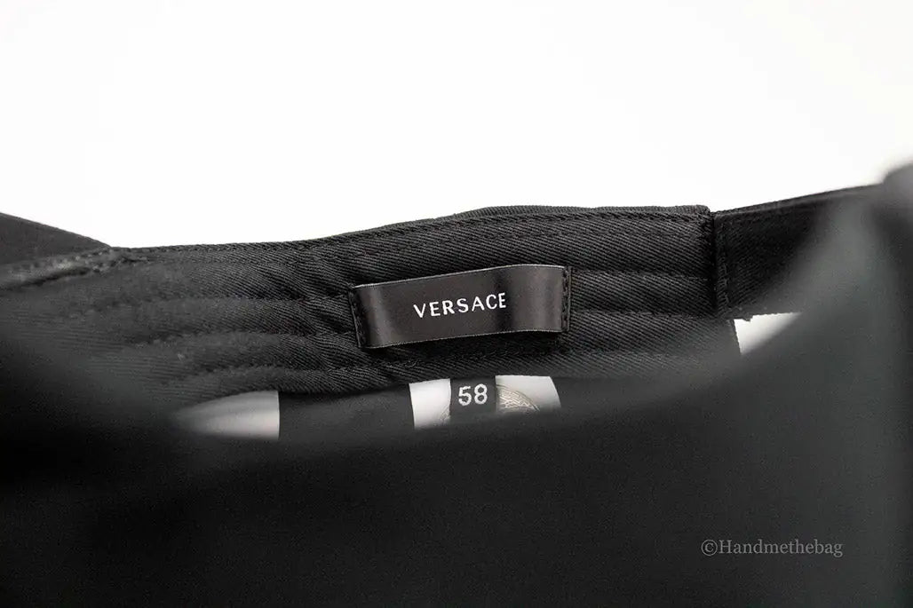 Versace Black Cotton Embroidered Logo Adjustable Baseball Hat - Velora Luxury Fashion