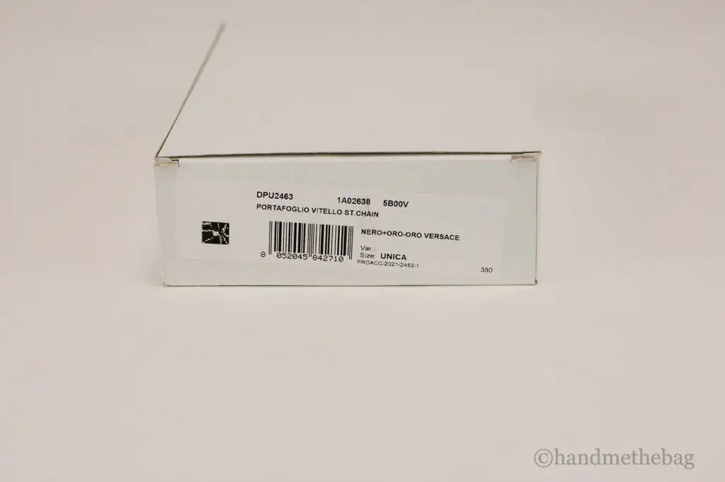 Versace Black Leather Gold Medusa Chain Logo Bifold Wallet - Velora Luxury Fashion