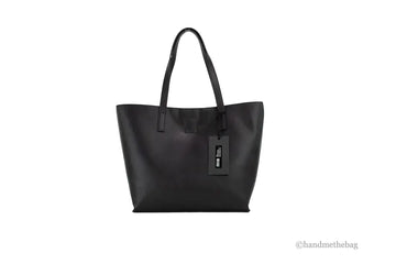 Versace Jeans Couture Black Grained Faux Leather Logo Lock Tote Shoulder Handbag - Velora Luxury Fashion