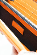 Versace Large Dark Orange Quilted Leather Continental Wallet - Velora Luxury Fashion