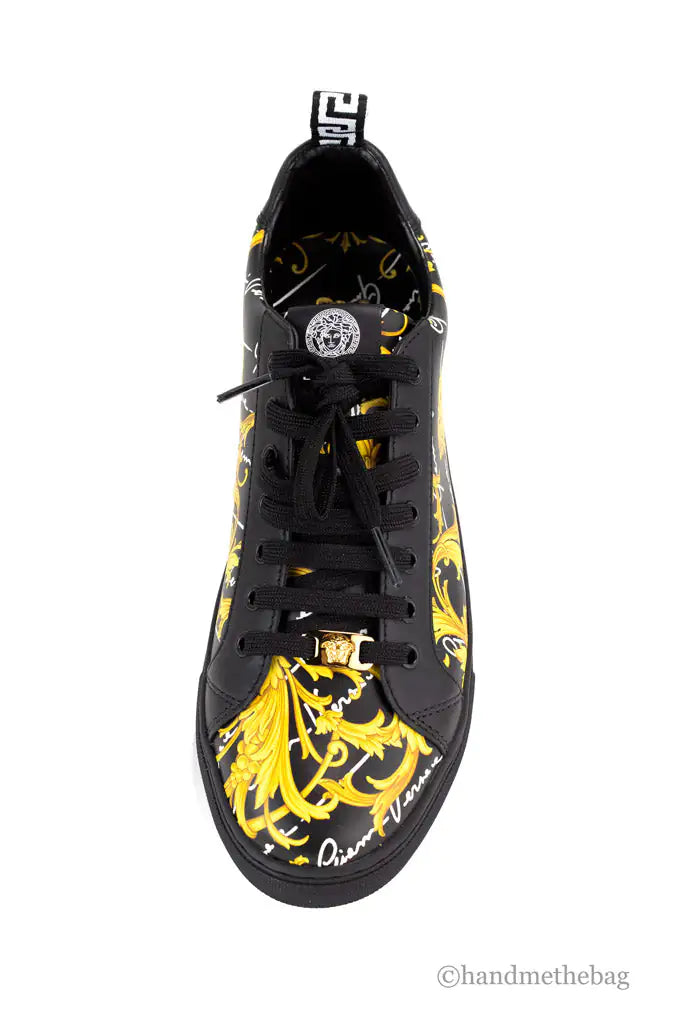 Versace Low Top Leather Vitello St. Barocco Sneakers - Velora Luxury Fashion