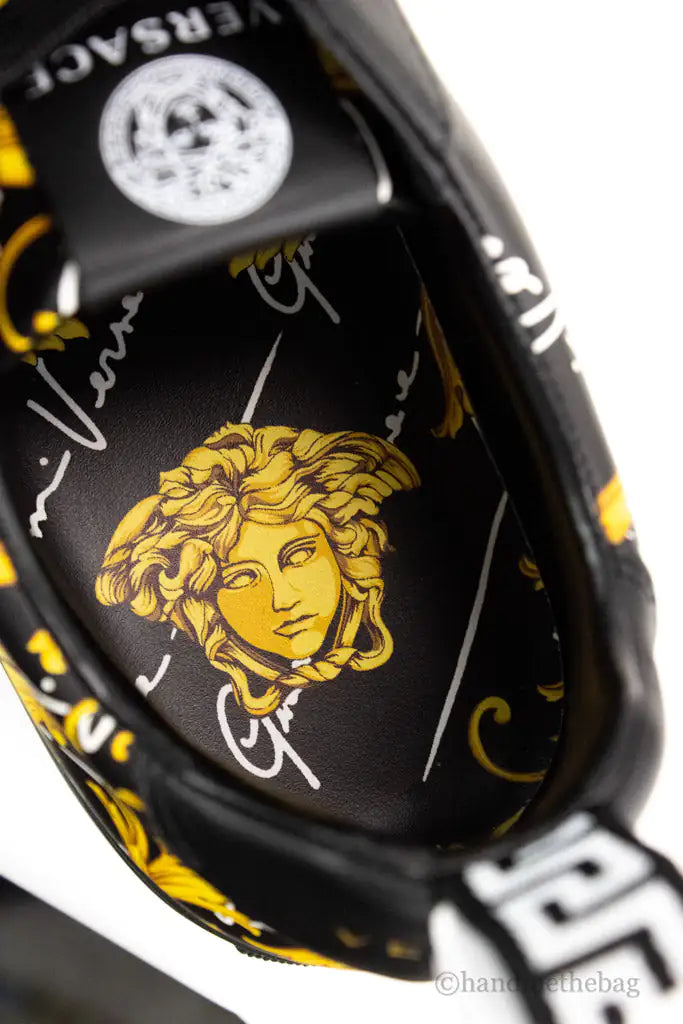 Versace Low Top Leather Vitello St. Barocco Sneakers - Velora Luxury Fashion